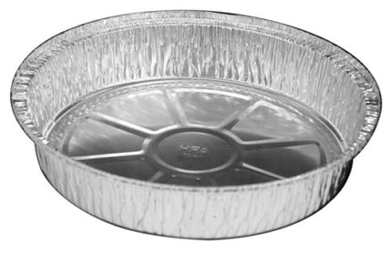 Dorfin Round Foil Casserole Pan - 9", Silver, 500/Case (Containers Only)