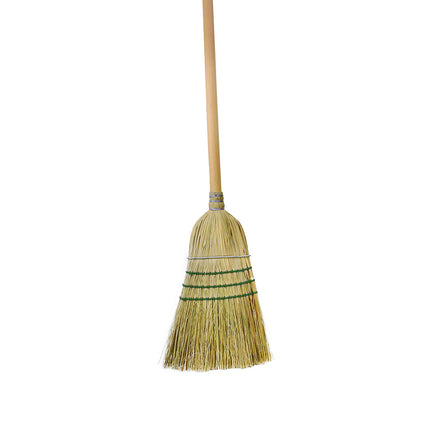 Industrial Corn Broom, 1 Wire, 3 String, 56", Brown, 12/Case