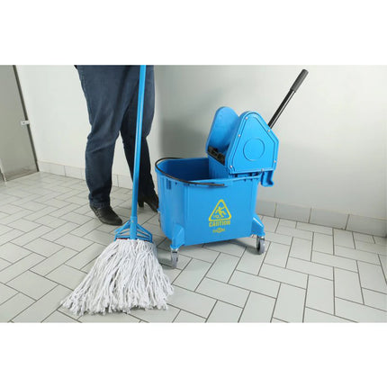 Globe Down Press Bucket & Wringer - 40-Qt, Blue, Sold Individually