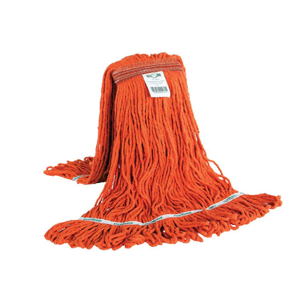SYN-PRO™ Narrow Band Looped End Wet Mop, Synthetic Wool, 20 oz, Orange, 12/Case