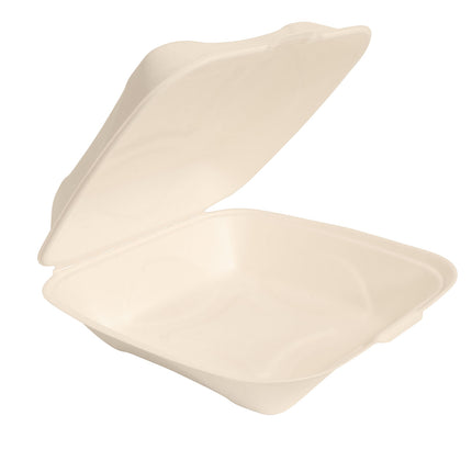 EcoSystems® Molded Fiber Clamshell, Kraft, 9" x 9", 200/Case