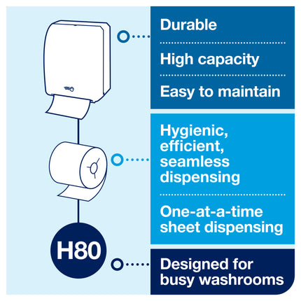 Tork Universal Hand Towel Roll - White, 800'/Roll, 6 Rolls/Case