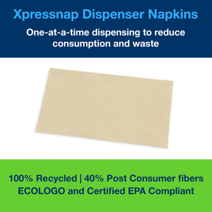 Tork Universal Xpressnap Dispenser Napkin - Interfold, 500 Sheets/Bag, 12 Bags/Case