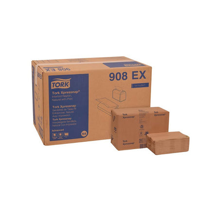 Serviettes de distributeur Tork Universal Xpressnap à impression environnementale - Naturelles, 500 serviettes/paquet, 12 paquets/caisse