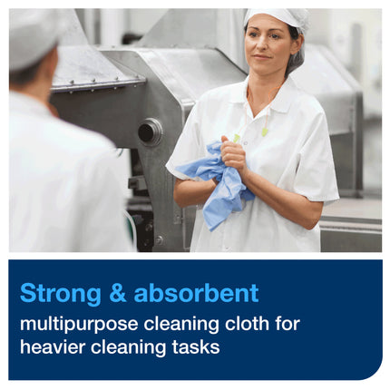 Tork Heavy duty Cleaning Cloth - 14" X 16.34", 1 Ply, White, 105/Box, 4 Boxes/Case